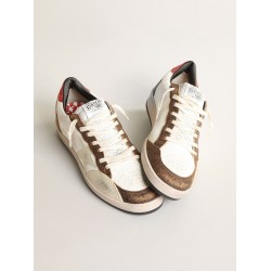 Ball Star Pro sneakers in white nappa leather with knurled ivory rubber inserts