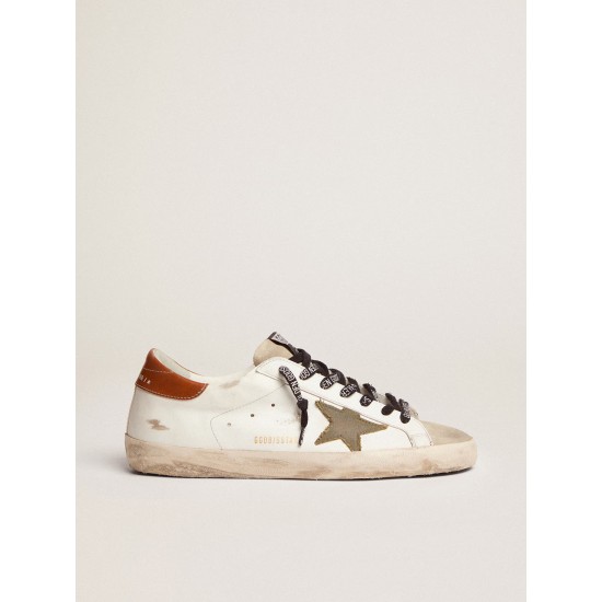 Men's Super-Star with star in olive green canvas