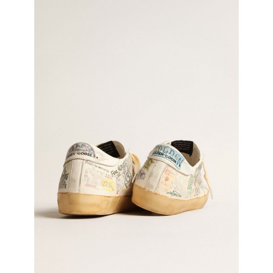 Super-Star in white nappa with all-over multicolor graffiti