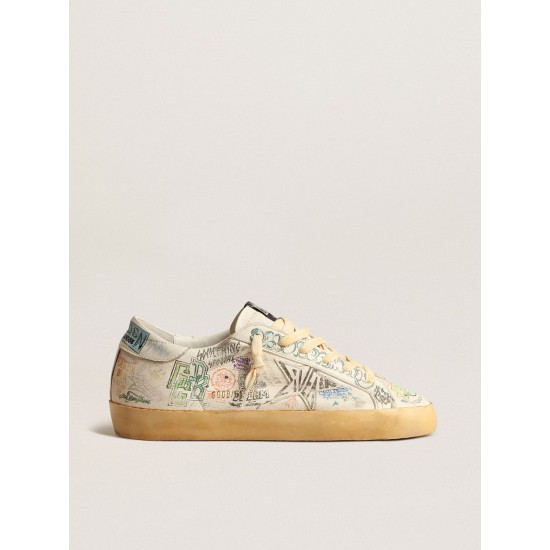 Super-Star in white nappa with all-over multicolor graffiti