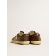Super-Star LTD in green leather and tobacco-colored suede with silver star