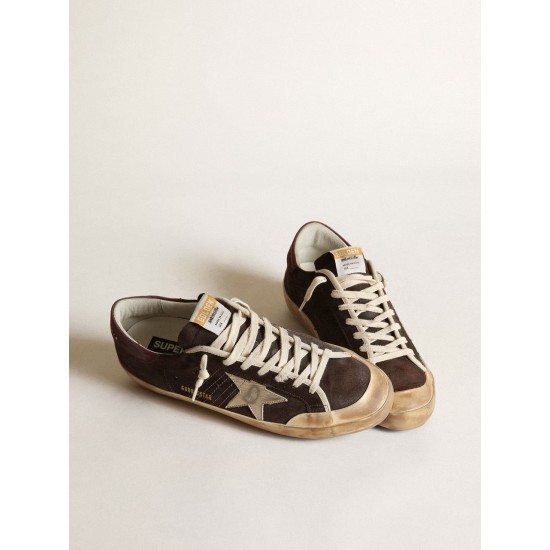 Super-Star Penstar in brown suede with a platinum star