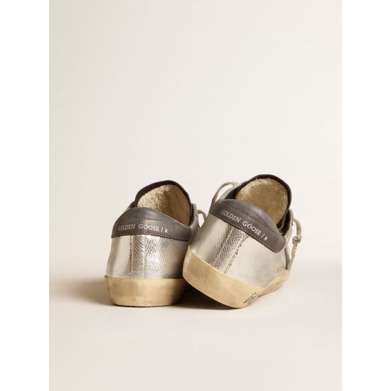 Men's silver Super-Star LTD with black nubuck star and heel tab