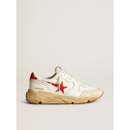Men's Running Sole with leather star and heel tab with red print