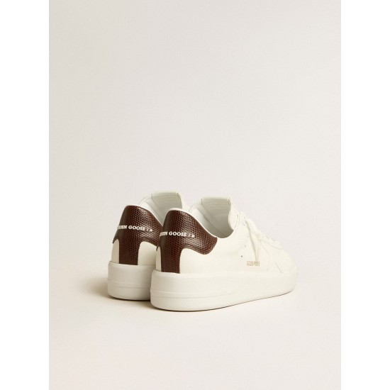 Purestar with white star and burgundy lizard-print heel tab