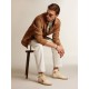 Men’s Sky-Star in white nappa leather with dove-gray suede star