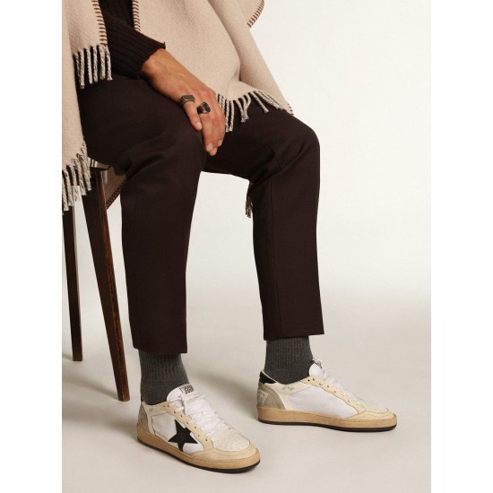 Men's Ball Star in canvas and white leather with ivory inserts