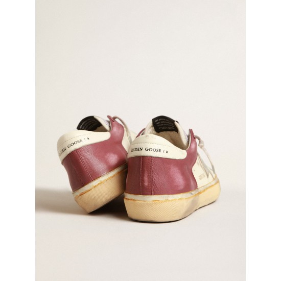 Super-Star in nappa leather with burgundy inserts and silver star