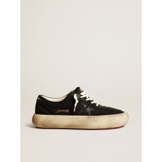 Men’s Space-Star in nylon with black leather star and heel tab