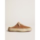 Men's Space-Star Sabots in tobacco suede with perforated star