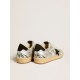 Ball Star LAB in silver leather with black suede star and heel tab