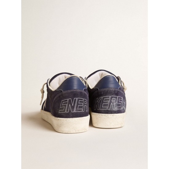 Ball Star LTD in blue suede and nylon with white star and blue heel tab