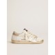 Women's Super-Star with gold sparkle foxing and metal stud lettering