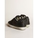 Women's Super-Star in black nappa with black star and glitter heel tab