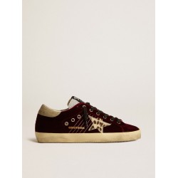 Women's Super-Star LTD in velvet with pony skin star and glitter tongue