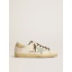 Women's Super-Star with gray glitter star and nude leather heel tab