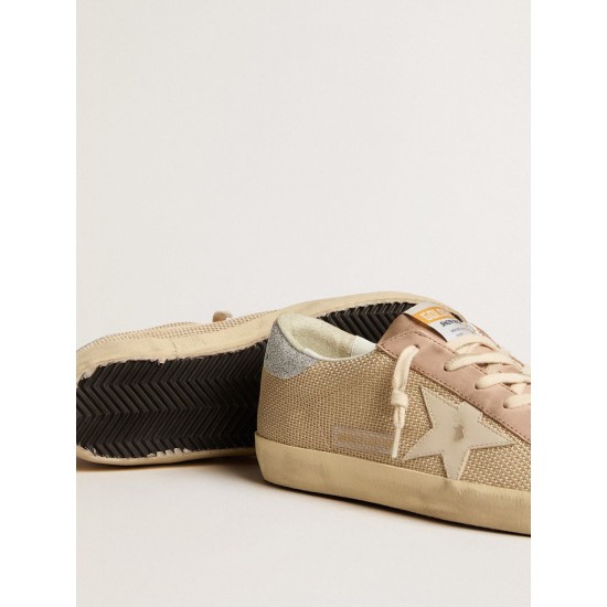 Super-Star LTD in white mesh and pink nubuck with Swarovski crystals heel tab