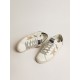 Women's Super-Star with gold star and black glitter heel tab