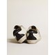Women's Super-Star with gold star and black glitter heel tab