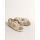 Super-Star in cream mesh with glitter star and leopard heel tab
