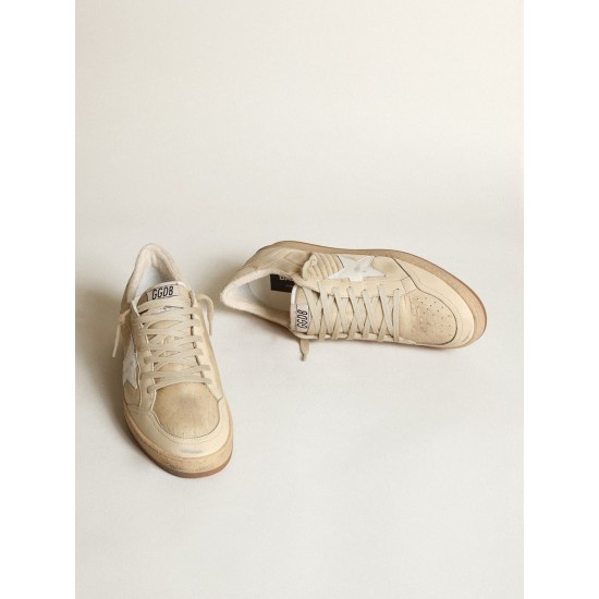 Women's Ball Star in milk-white nylon with white star and heel tab