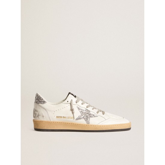 Women’s Ball Star Wishes in nappa leather with white star and glitter heel tab