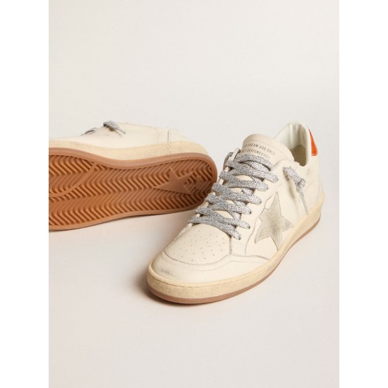 Ball Star LTD with ice-gray suede star and orange heel tab