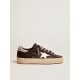 Women's Hi Star in black leather with silver laminated leather star