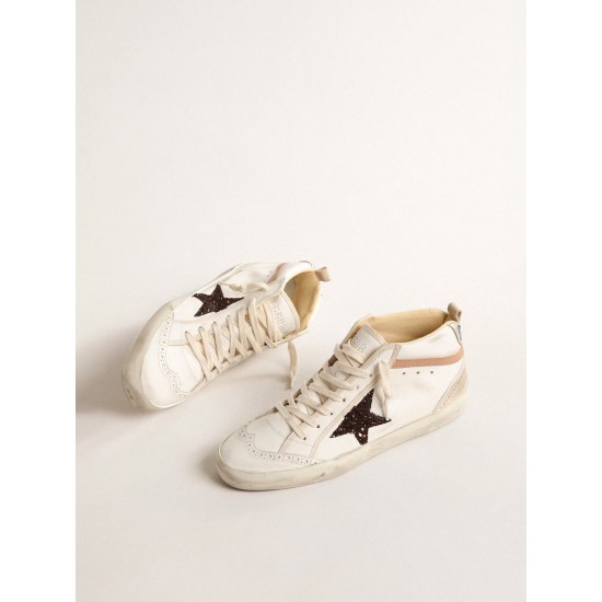 Mid Star LTD in nappa with glitter star and nude leather flash