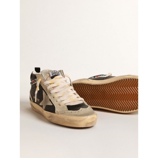 Mid Star LTD in nappa leather with suede star and studded flash
