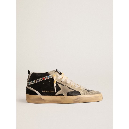 Mid Star LTD in nappa leather with suede star and studded flash