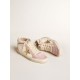 Mid Star with gold leather star and pink suede flash with pearls