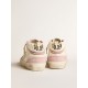 Mid Star with gold leather star and pink suede flash with pearls