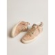 Women's Mid Star LTD in pink suede with pink lizard-print leather star
