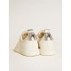 Women's Starter in white leather with silver metallic leather heel tab