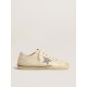 V-Star in beige canvas with a silver glitter star