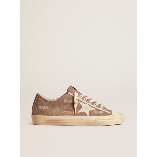 Women's V-Star in dove-gray suede with light gray leather star