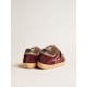 Women’s Super-Star Penstar LAB in burgundy suede with perforated star