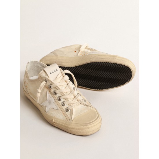 Women’s V-Star LAB in canvas with leather star and rust-colored speckles
