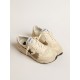 Running Sole LTD in cream nylon and suede with a glitter star