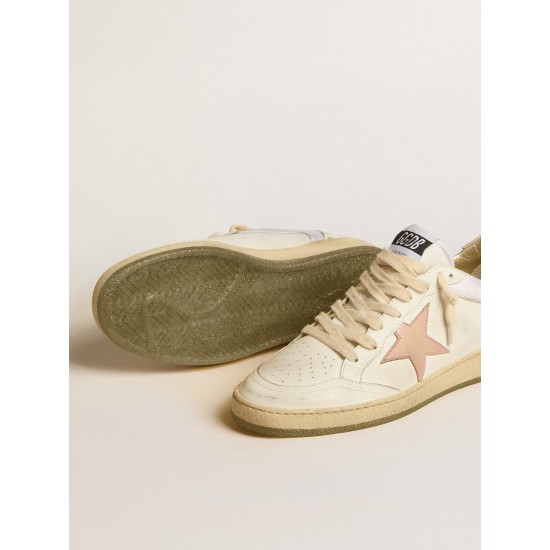 Ball Star in nylon and leather with pink and light blue star and beige heel tab