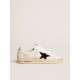Stardan with white leather and mesh inserts and black suede star