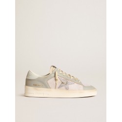 Stardan in gray nappa leather and white mesh with gray leather star