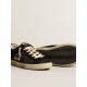 Women’s Super-Star in black velvet and suede with black suede star