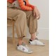 Superstar distressed glittered leather sneakers