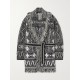 Journey belted fringed Fair Isle alpaca and wool-blend cardigan