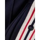 Button-detailed webbing-trimmed jersey wide-leg track pants