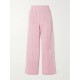 Webbing-trimmed piqué track pants