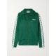 Webbing-trimmed piqué track jacket